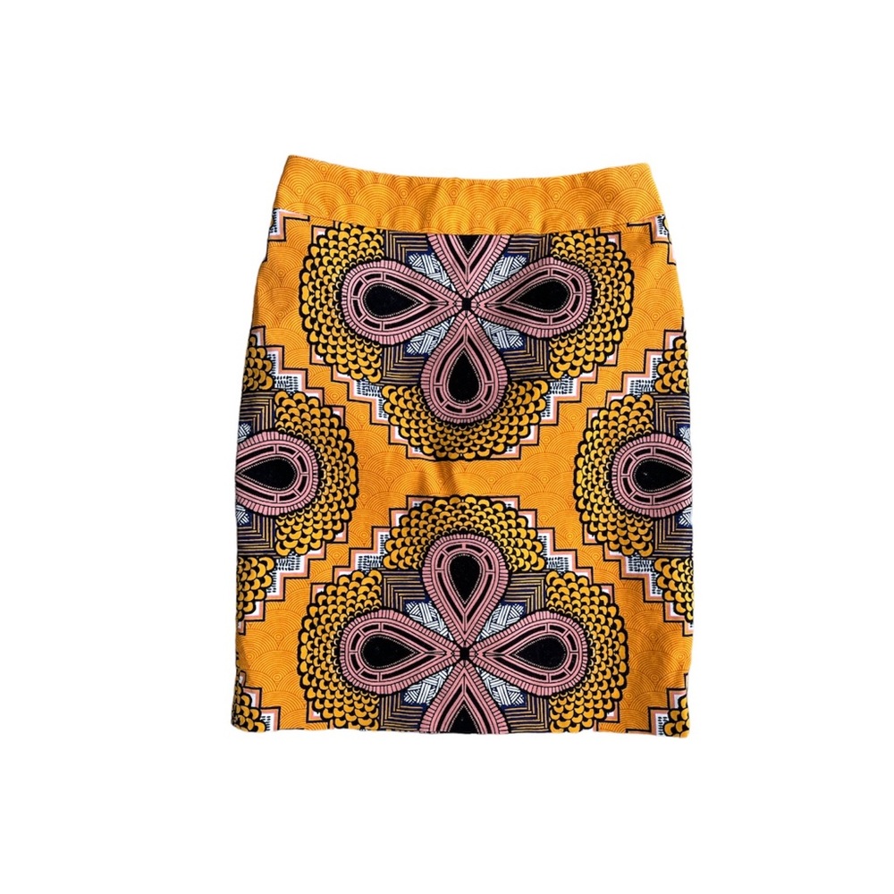 Maeve Geometric Yellow and Black Pencil Skirt - Picture 2 of 6